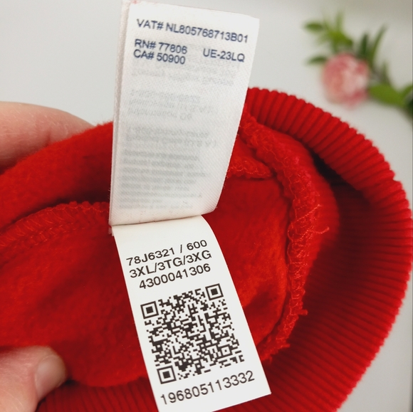 TOMMY HILFIGER Mens Red Embroidered Spellout Flag Logo Hoodie Sweatshirt XXXL - Picture 12 of 13